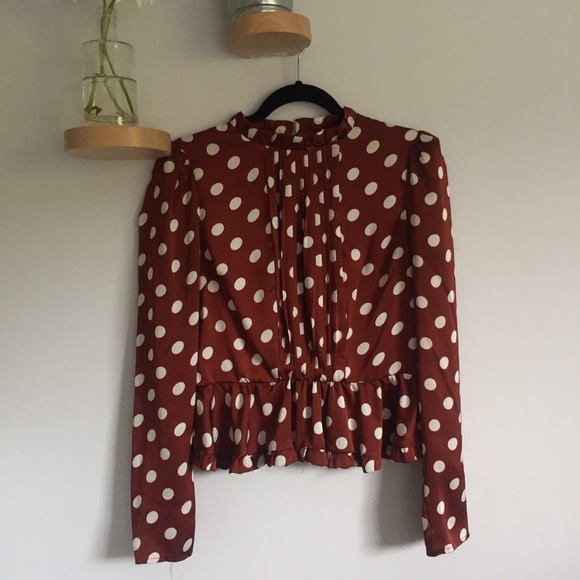 Peplum Polka Dot Blouse - Picture 1 of 6